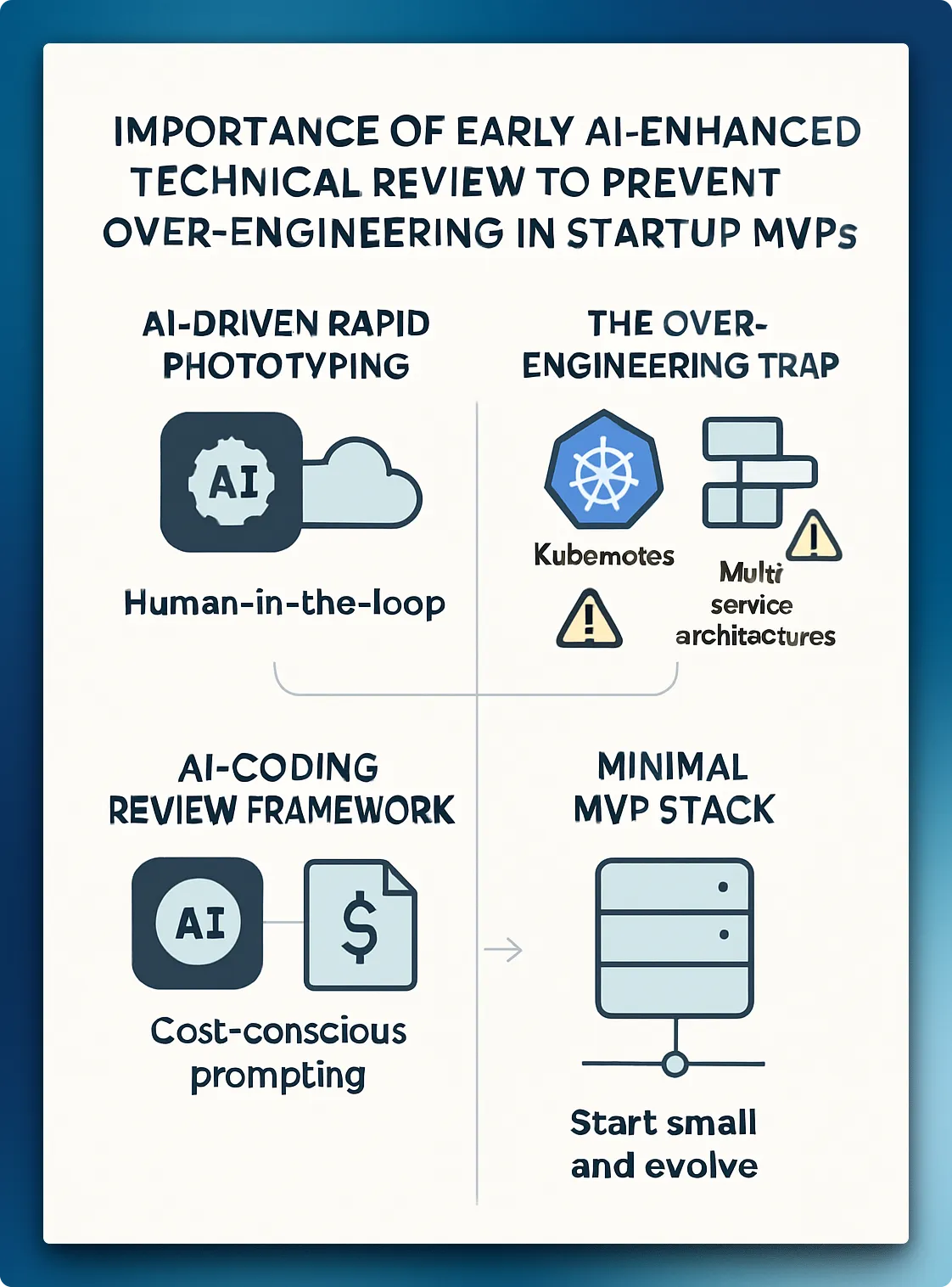 A diagram showing an over-engineered AI architecture with high costs.